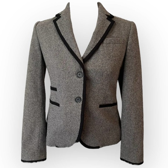 J.CREW Gray School Boy Wool Blend Blazer Size 4 - Picture 2 of 9